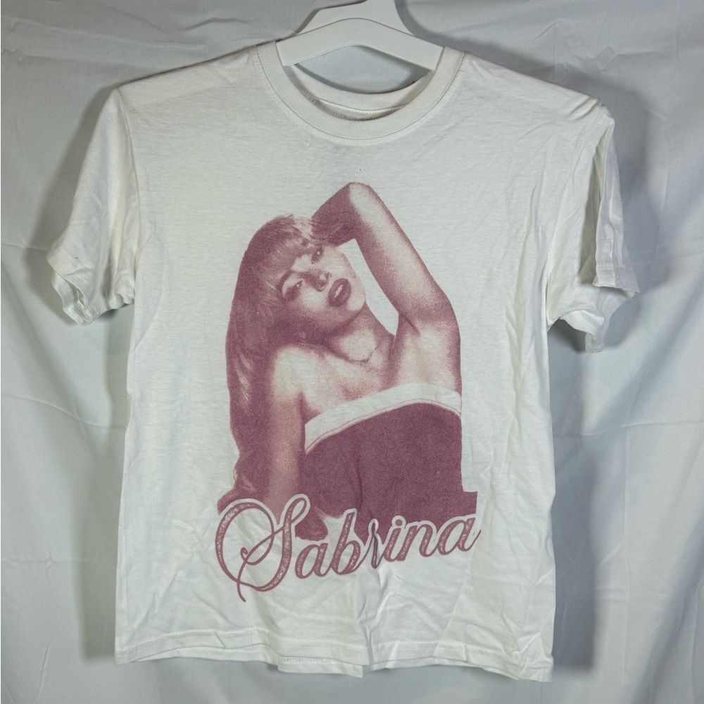 Sabrina White and Pink Graphic Tee